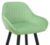 Velluto Velvet Bar Stool Lime Green with Gold Footrest