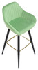 Velluto Velvet Bar Stool Lime Green with Gold Footrest