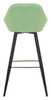 Velluto Velvet Bar Stool Lime Green with Gold Footrest