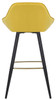 Velluto Velvet Bar Stool Mustard with Gold Footrest