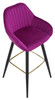 Velluto Velvet Bar Stool Purple with Gold Footrest