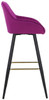 Velluto Velvet Bar Stool Purple with Gold Footrest