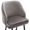 Mayfair Tall Velvet Bistro Bar Stool - Charcoal