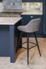 Velluto Tall Velvet Bistro Bar Stool Grey