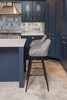 Velluto Tall Velvet Bistro Bar Stool Grey