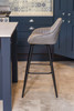 Velluto Tall Velvet Bistro Bar Stool Grey