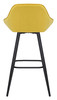 Velluto Tall Velvet Bistro Bar Stool Mustard