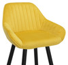 Velluto Tall Velvet Bistro Bar Stool Mustard