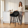 Velluto Velvet Kitchen Bar Stool Black