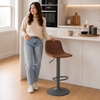 Antico Bar Stool Brown with Black Frame