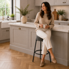 Rotonda Boucle Bar Stool Grey