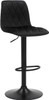 Verona Velvet Bar Stool Black with Black Frame