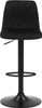 Verona Velvet Bar Stool Black with Black Frame