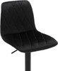 Verona Velvet Bar Stool Black with Black Frame