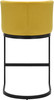 Velino Velvet Cantilever Bar Stool Mustard with Black Frame