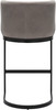 Velino Velvet Cantilever Bar Stool Grey with Black Frame