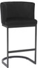 Velino Velvet Cantilever Bar Stool Black with Black Frame