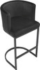 Velino Velvet Cantilever Bar Stool Black with Black Frame