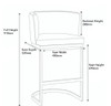 Velino Velvet Cantilever Bar Stool Black with Black Frame
