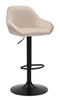 Velluto Bar Stool Cream Velvet with Black Frame