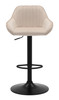 Velluto Bar Stool Cream Velvet with Black Frame