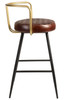 Aulenti Height Cocktail Leather Bar Stool Claret Red