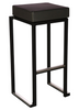Kubo Smart Bar Stool Black Faux Leather Seat Pad with Black Frame