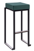 Kubo Smart Bar Stool Green Velvet Seat Pad with Black Frame