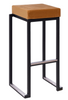 Kubo Smart Bar Stool Gold Velvet Seat Pad with Black Frame