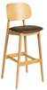 Relish Bar Stool Natural Oak with Vintage Brown Seat Pad