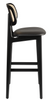 Relish Bar Stool Satin Black Vintage Black Seat Pad with Natural Cane Back