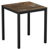 Extrema Planked Vintage Wood Bar Poseur Table Black - 60 x 60cm