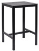 Extrema Marble Poseur Table Black with Troy Table Base - 69 X 69cm