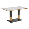 Omega White Carrara Marble Dining Table with Boston Sleek Black/Gold Base - 120x70cm