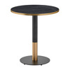Omega Black Marble Dining Table with Boston Sleek Black/Gold Base - 70cm