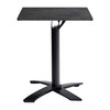 Extrema Metallic Anthracite Dining Table with Spaceguard Deluxe Black Flip Top Base - 60x60cm