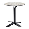 Extrema White Carrara Marble Dining Table with Spaceguard Deluxe Black Flip Top Base - 69cm