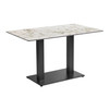 Extrema White Carrara Marble Dining Table with Anzio Black Base - 119x69cm