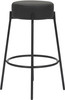 Ex Display Rotonda Distressed Leather Bar Stool Black