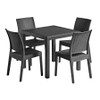 Florida 4 Seater Outdoor Dining Set - Dark Grey