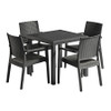 Ibiza 4 Seater Outdoor Dining Set - Dark Grey