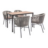 Holt 4 Seater Outdoor Dining Set - Black