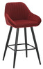 Velluto Velvet Berry Red Kitchen Bar Stool
