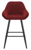 Velluto Velvet Berry Red Kitchen Bar Stool