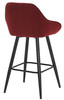 Velluto Velvet Berry Red Kitchen Bar Stool
