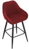 Velluto Velvet Berry Red Kitchen Bar Stool