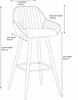 Velluto Velvet Berry Red Kitchen Bar Stool