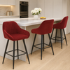 Velluto Velvet Berry Red Kitchen Bar Stool