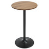 Como Poseur Matt Black Table Round Walnut Wood