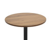 Como Poseur Matt Black Table Round Walnut Wood